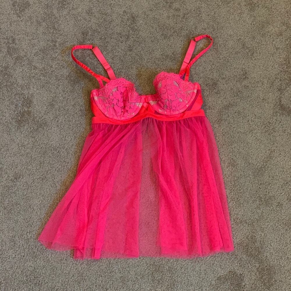 Victoria’s Secret Hot Pink Lingerie  - Size 34C